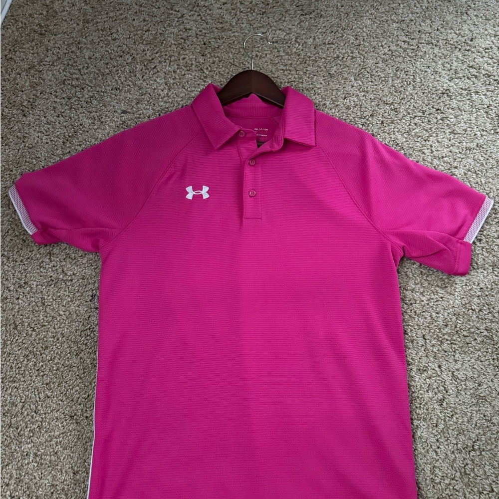 Under Armour Men's Pink Polo Shirt